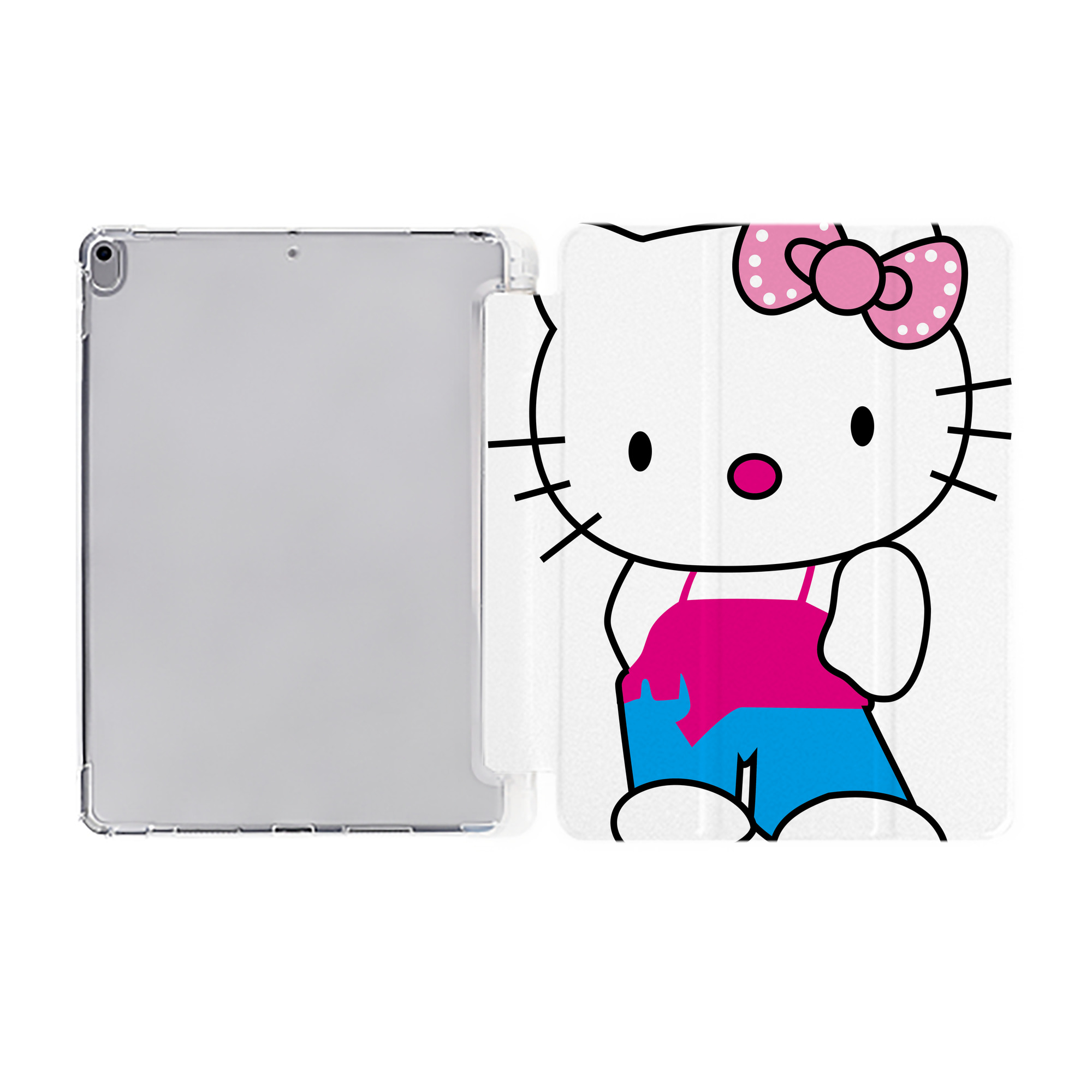 （画像用） Hello Kitty ハローキティ IPad ケース ペン収納付き 三つ折りスタンド PUレザー×シリコン 対応機種9.5/10.5/10.9インチ